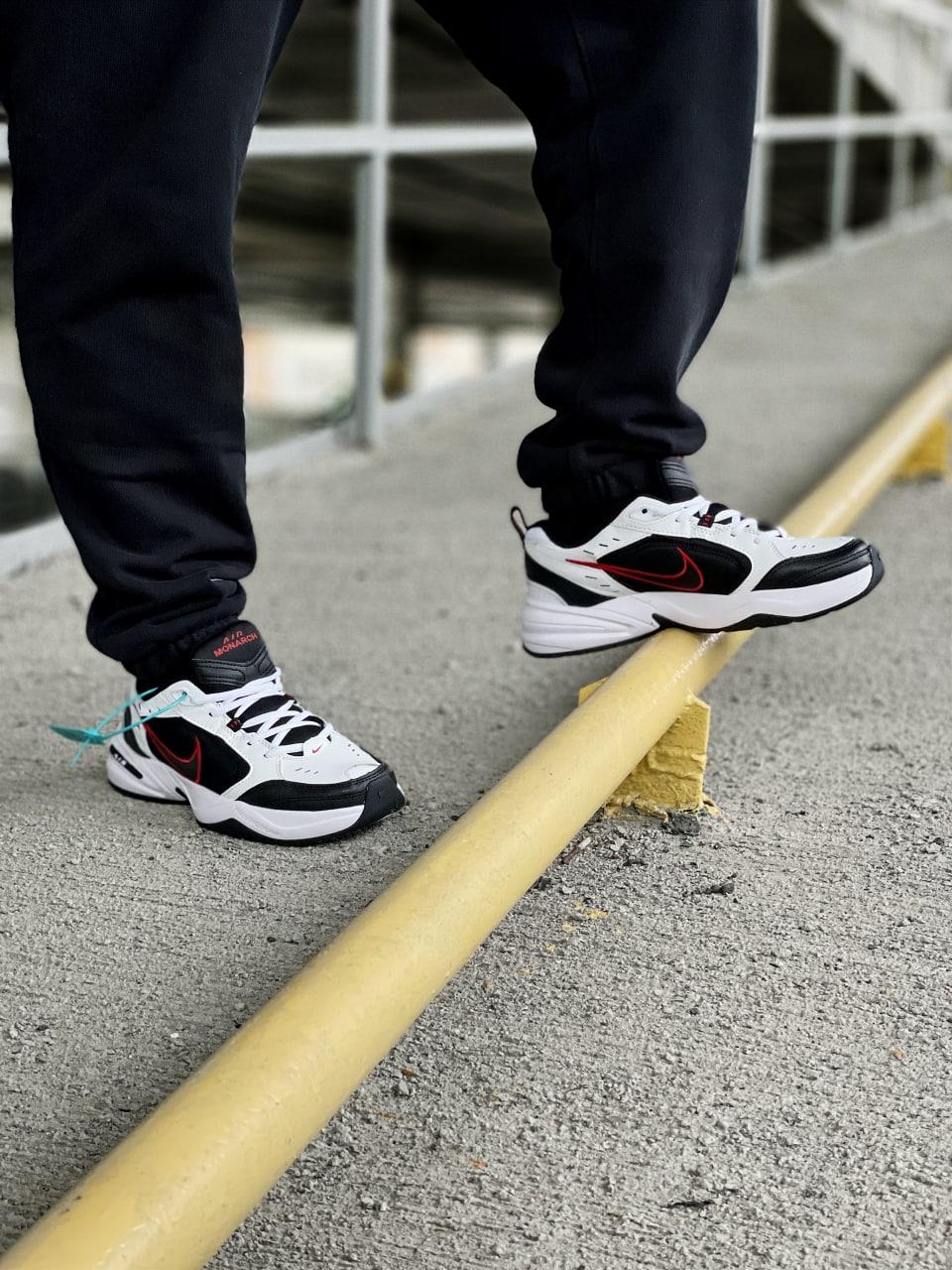 Nike Air Monarch Black White «Red Logo»