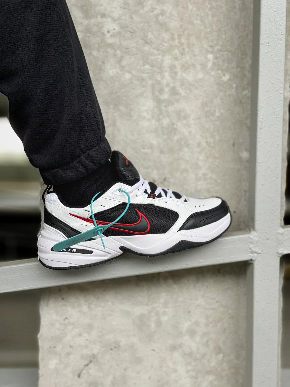 Nike Air Monarch Black White «Red Logo»