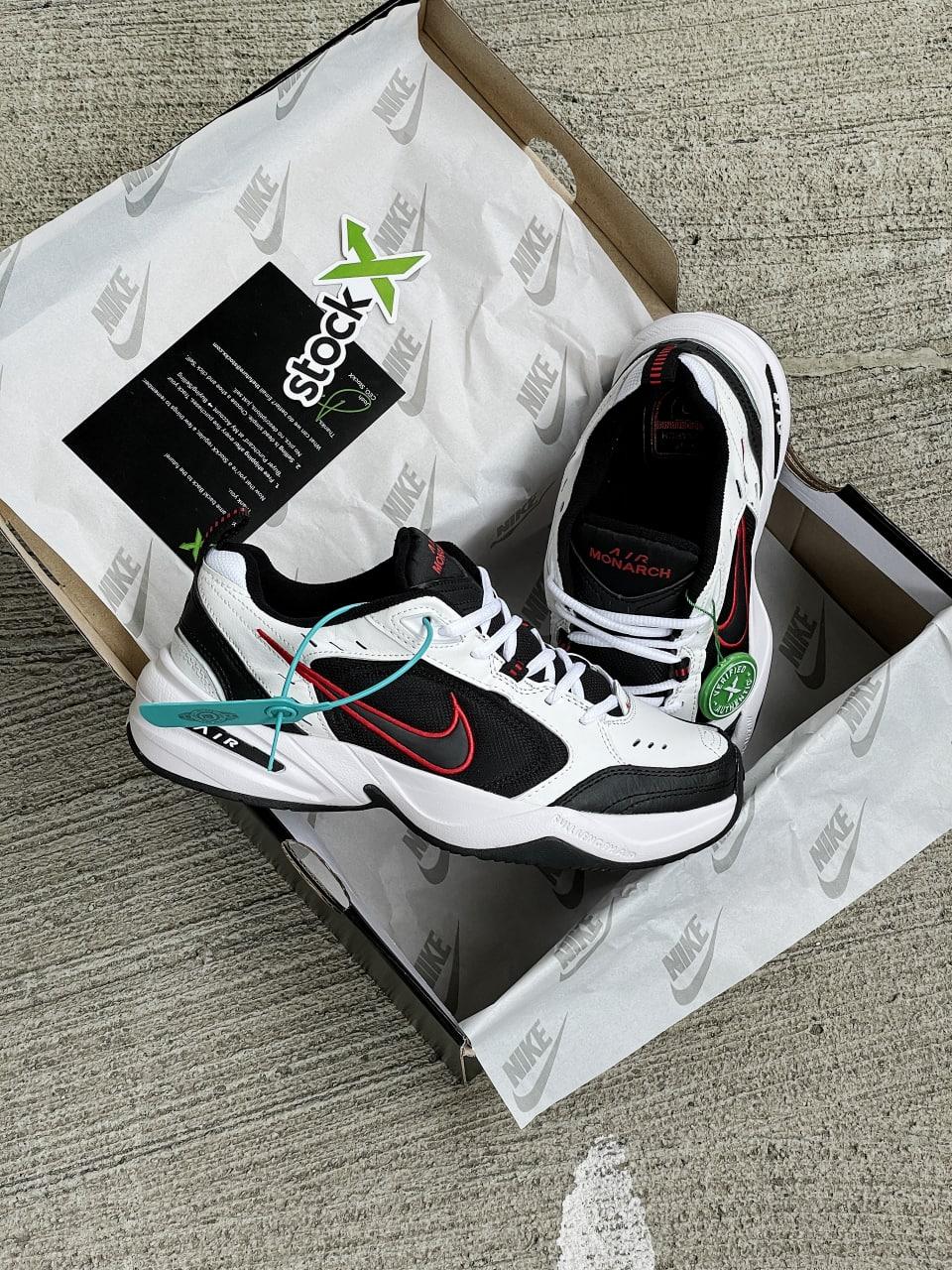 Nike Air Monarch Black White «Red Logo»