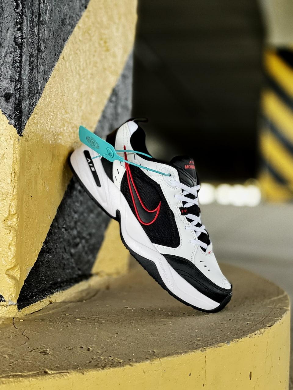 Nike Air Monarch Black White «Red Logo»