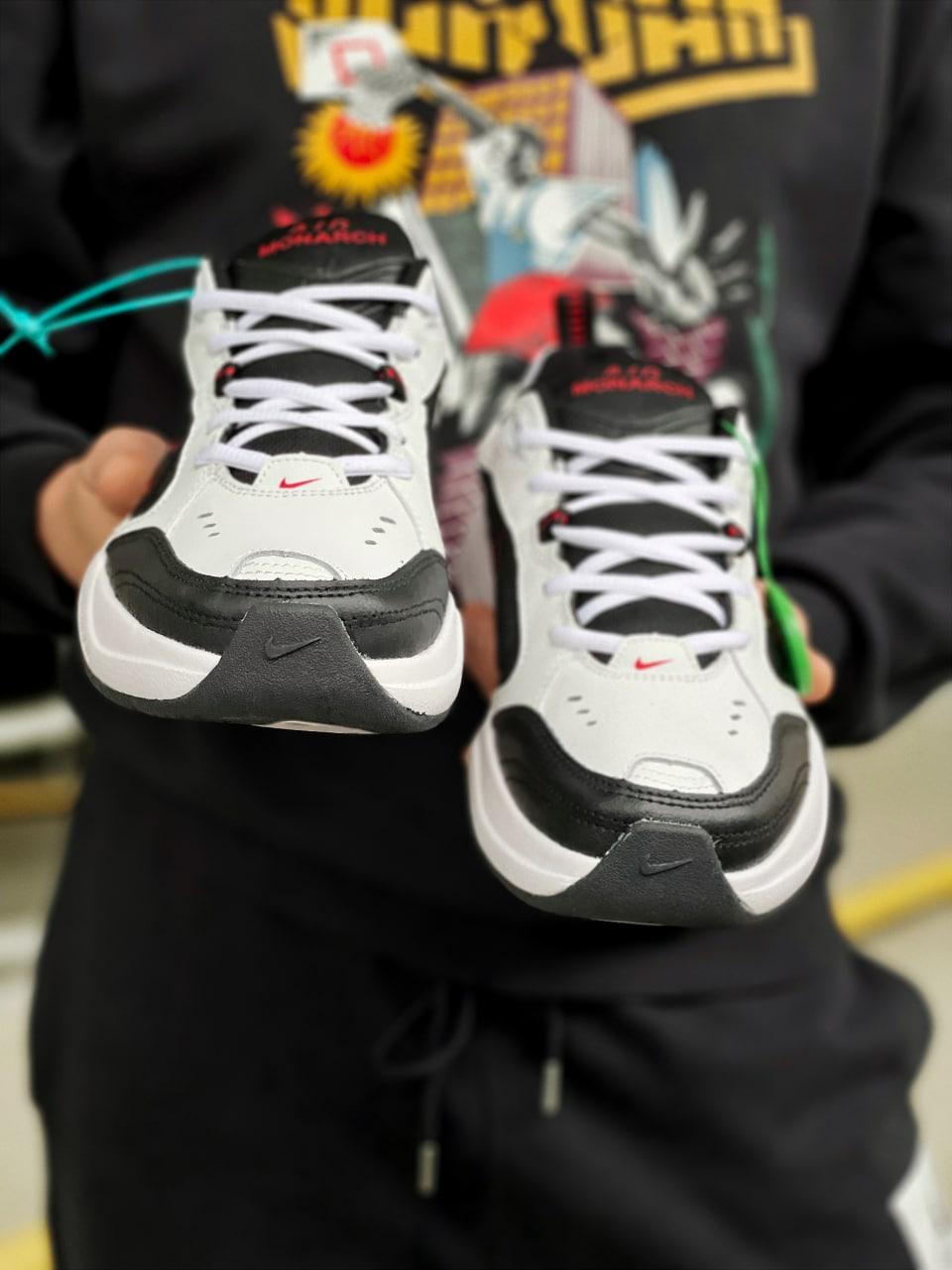 Nike Air Monarch Black White «Red Logo»